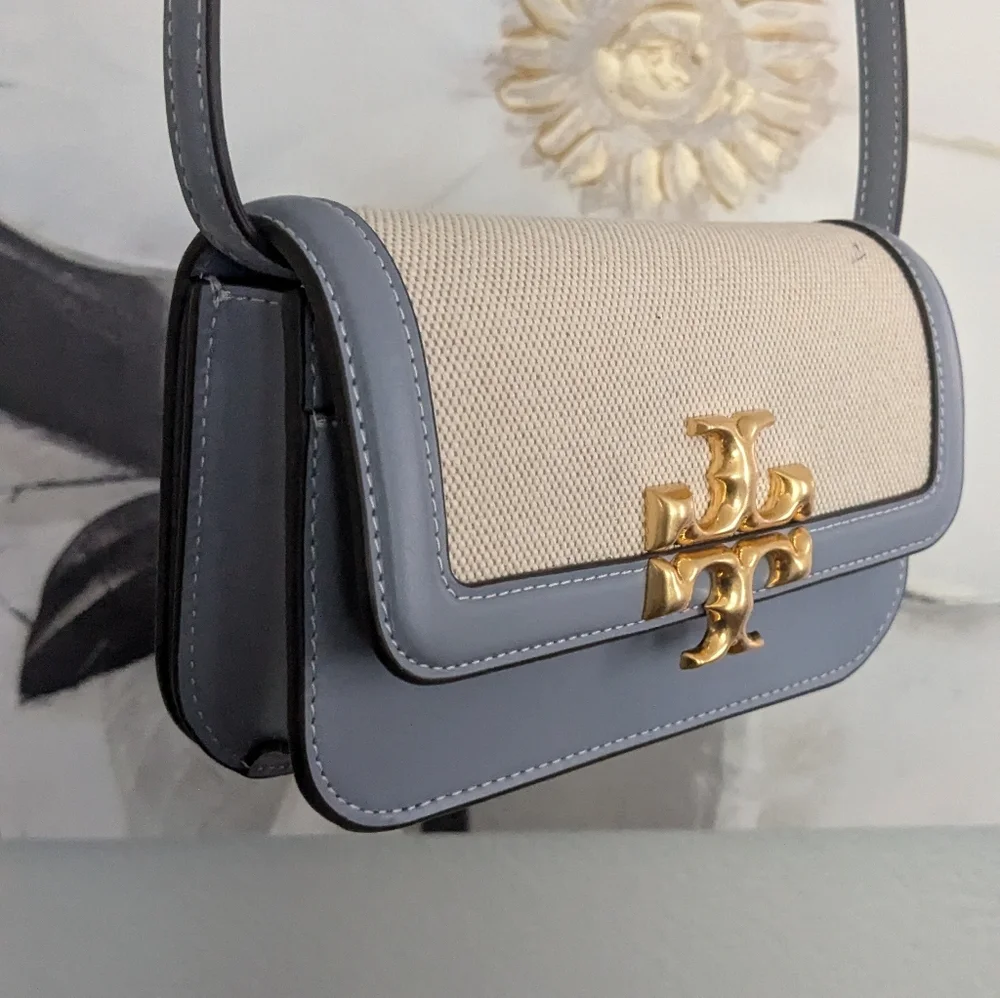 Tory Burch Cloud Blue Eleanor Crossbody + Dust Bag + Gift Bag Nwt ❤️ - Picture 3 of 12